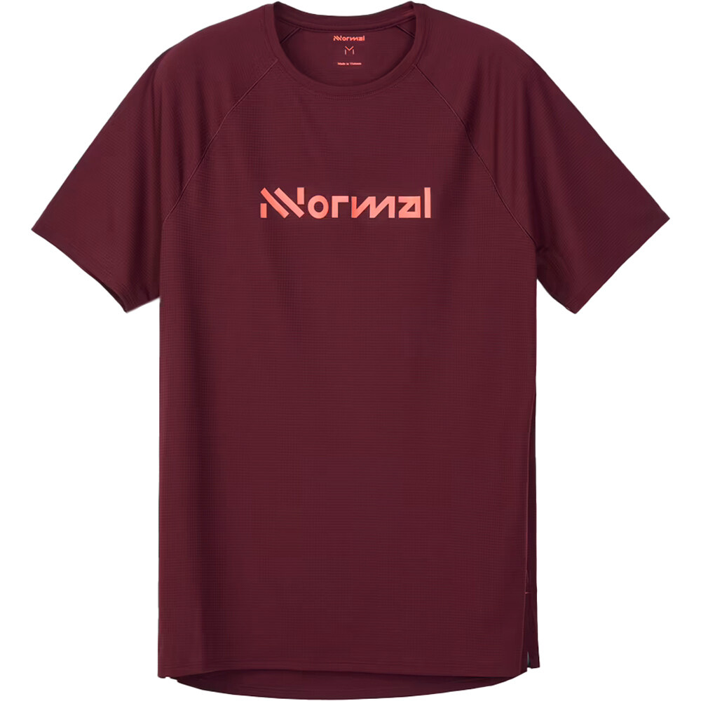 Nnormal camisetas trail running manga corta hombre RACE ROJO vista trasera