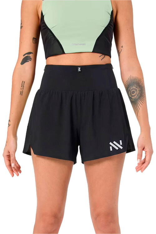 Nnormal pantalones cortos trail running mujer RACE NEGRO