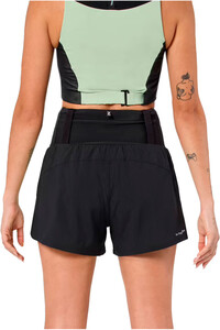 Nnormal pantalones cortos trail running mujer RACE NEGRO vista trasera