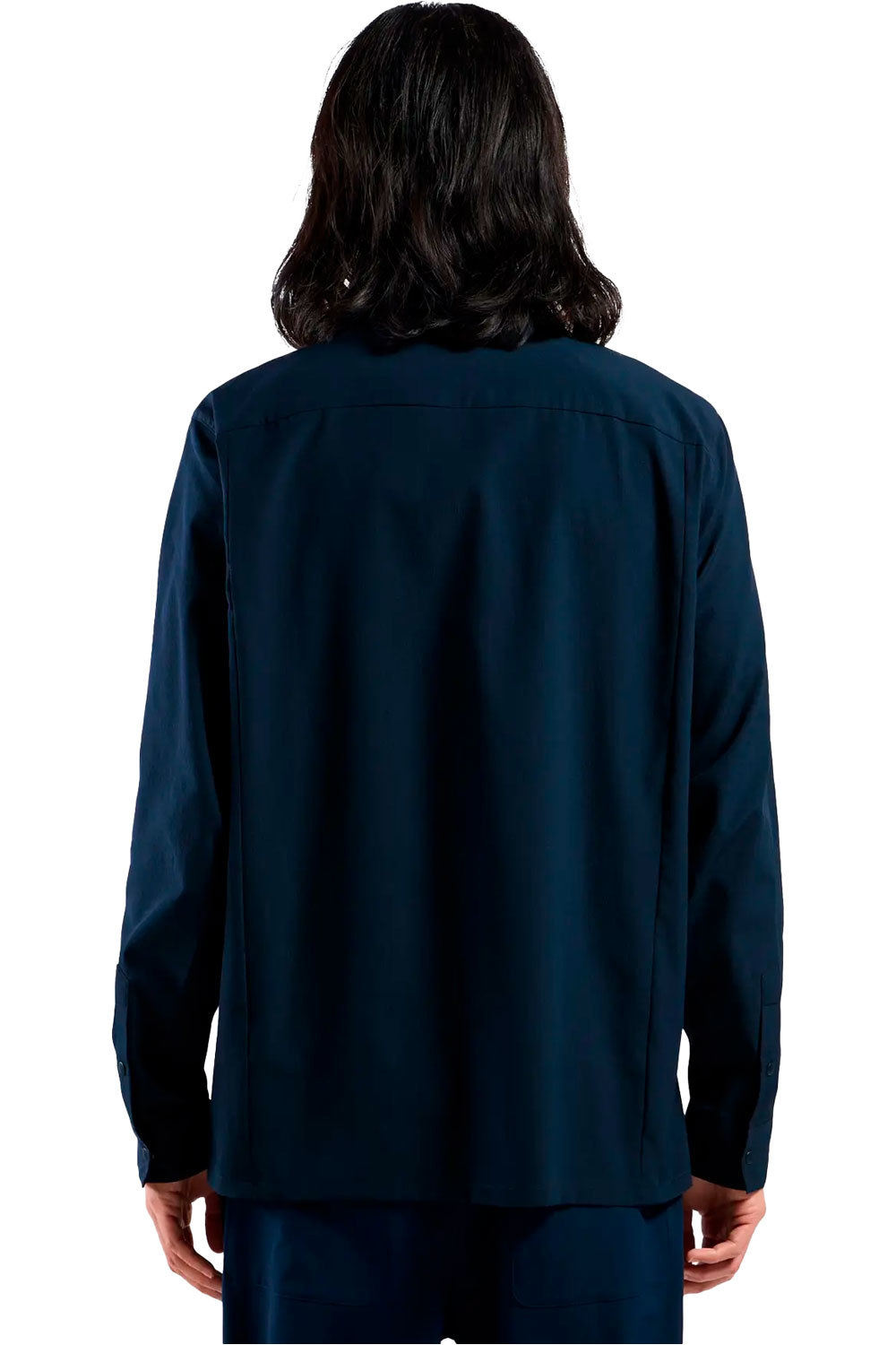 Odlo camisa montaña manga larga hombre ESSENTIAL AZUL vista trasera