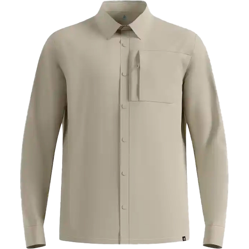 Odlo camisa montaña manga larga hombre ESSENTIAL GRIS vista detalle
