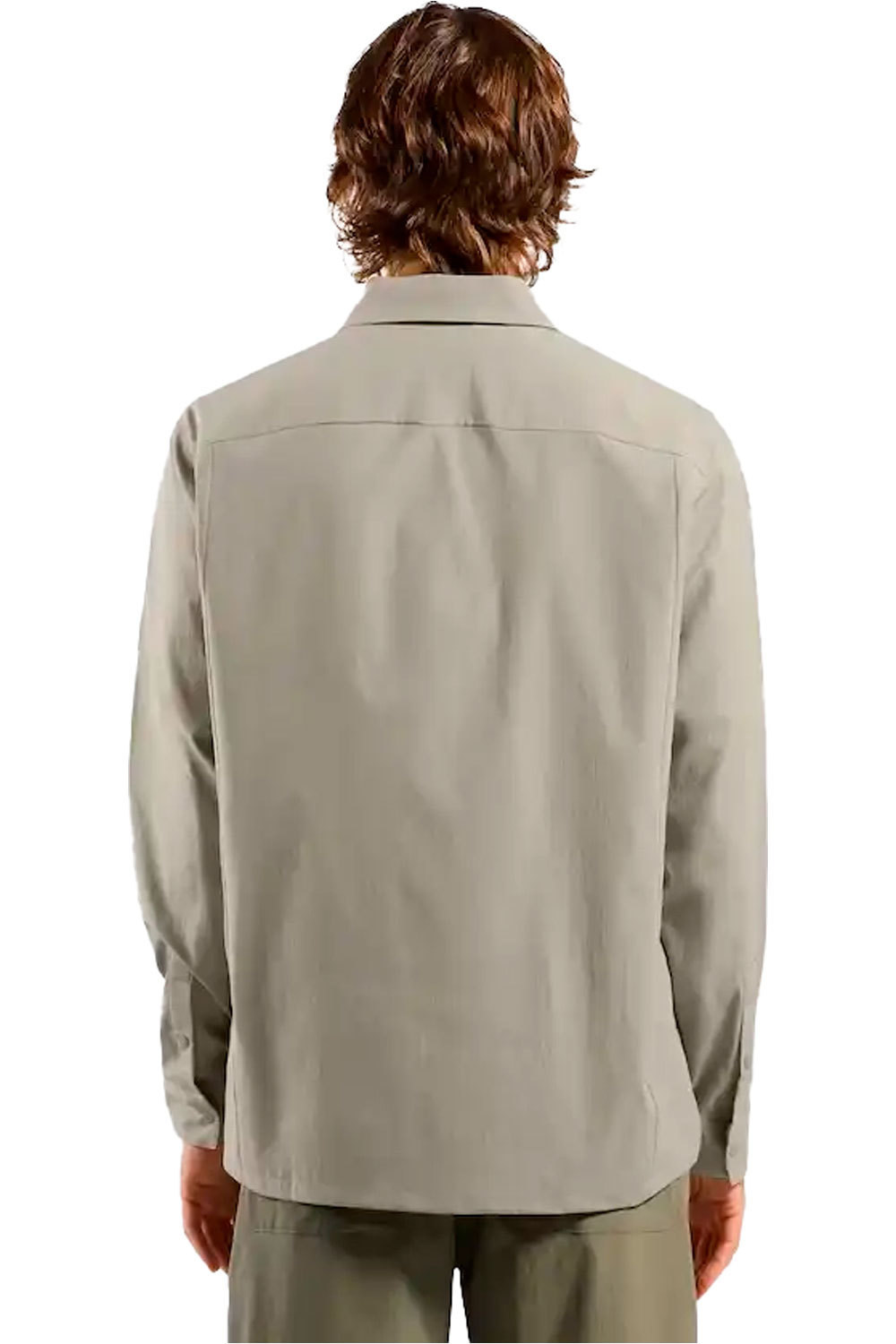 Odlo camisa montaña manga larga hombre ESSENTIAL GRIS vista trasera