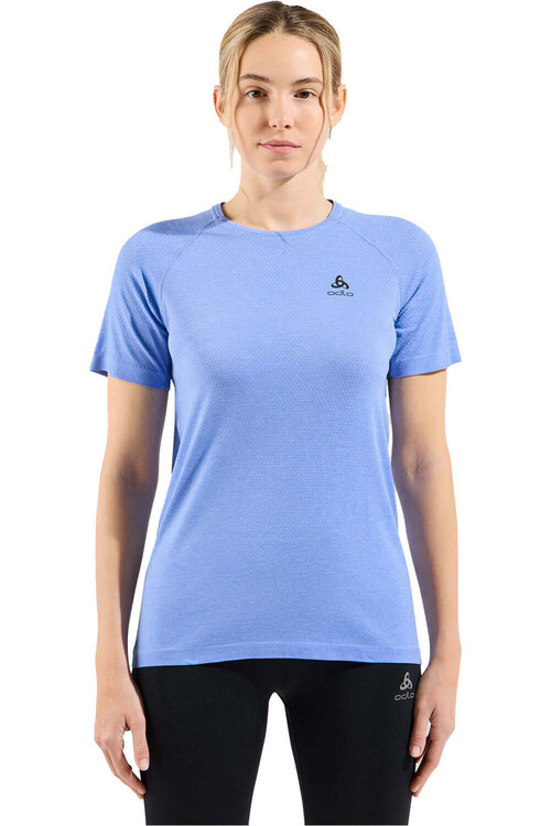 Odlo camiseta montaña manga corta mujer ESSENTIAL SEAMLESS AZUL