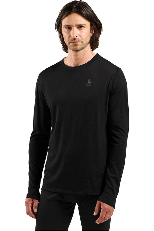 Odlo camiseta térmica manga larga hombre MERINO 160 NEGRO