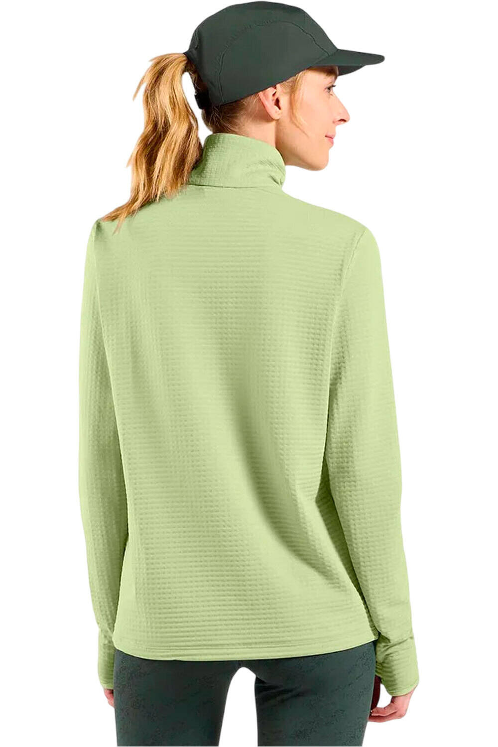 Odlo camiseta térmica manga larga mujer ESSENTIAL THERMAL AMARILLO vista trasera