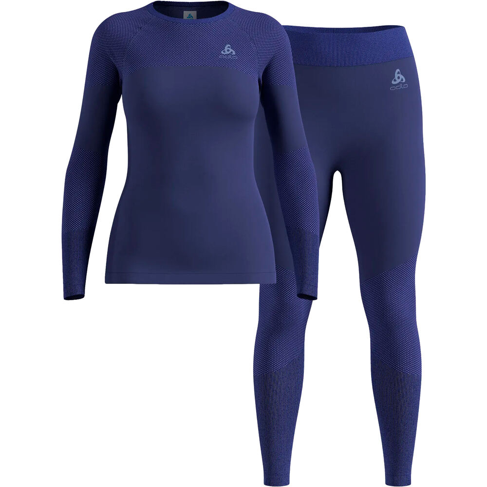 Odlo camiseta térmica manga larga mujer FUNDAMENTALS PERFORMANCE WARM AZUL 04