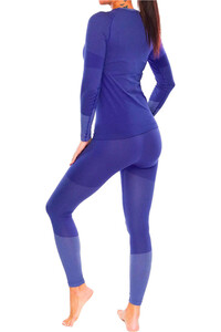Odlo camiseta térmica manga larga mujer FUNDAMENTALS PERFORMANCE WARM AZUL vista trasera