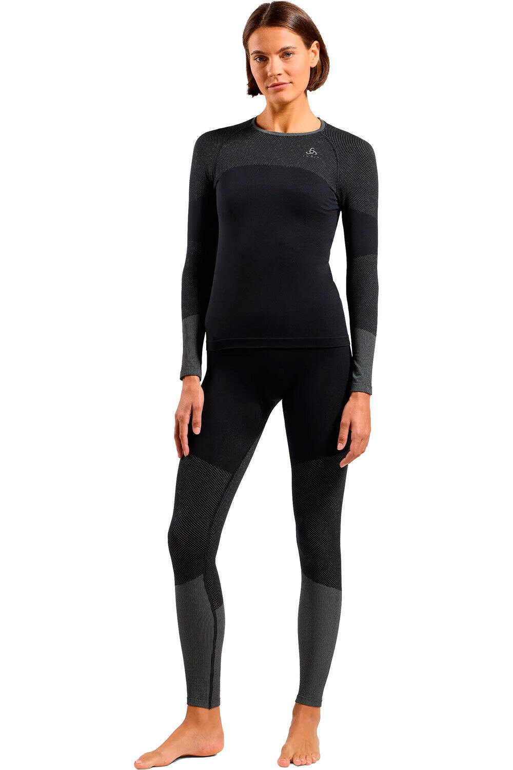 Odlo camiseta térmica manga larga mujer FUNDAMENTALS PERFORMANCE WARM NEGRO vista frontal