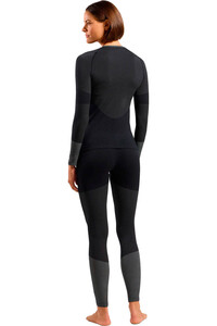 Odlo camiseta térmica manga larga mujer FUNDAMENTALS PERFORMANCE WARM NEGRO vista trasera
