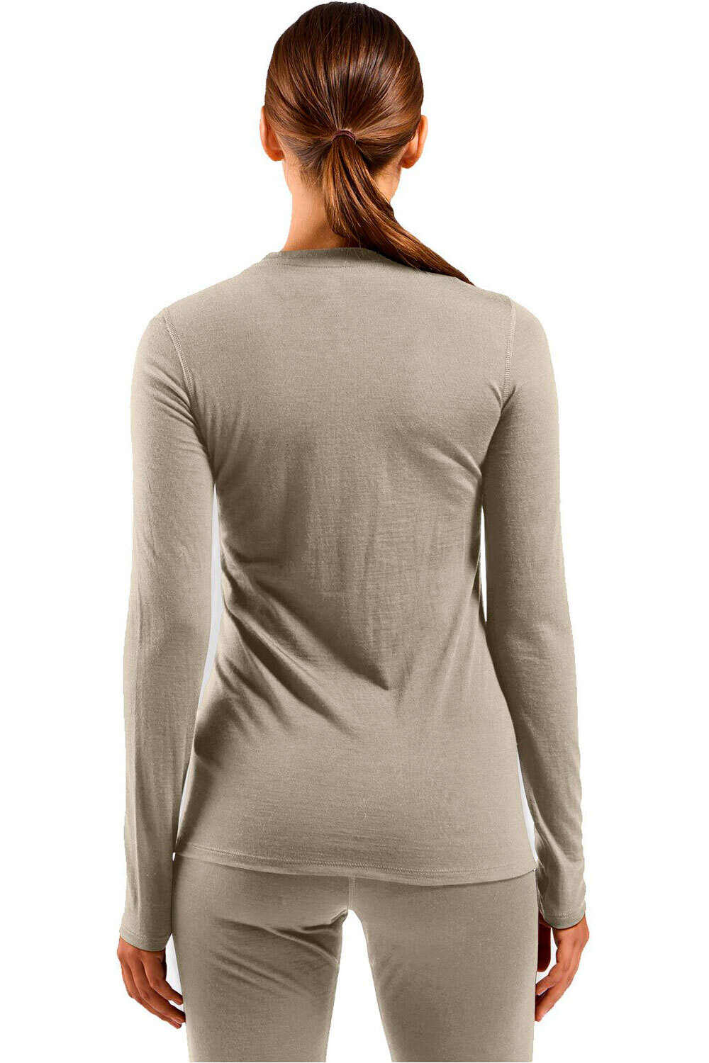 Odlo camiseta térmica manga larga mujer MERINO 160 BLANCO vista trasera