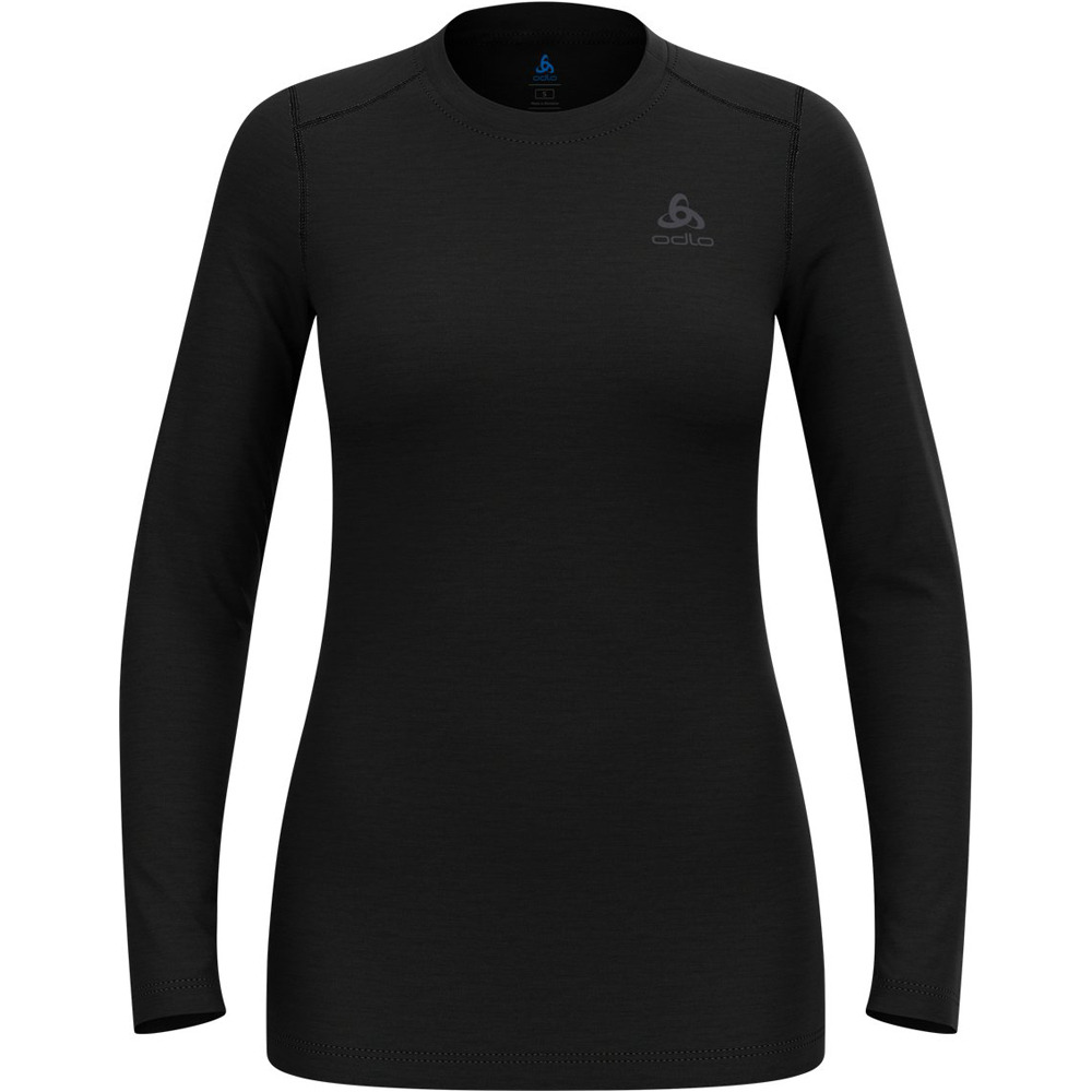 Odlo camiseta térmica manga larga mujer MERINO 160 NEGRO 03