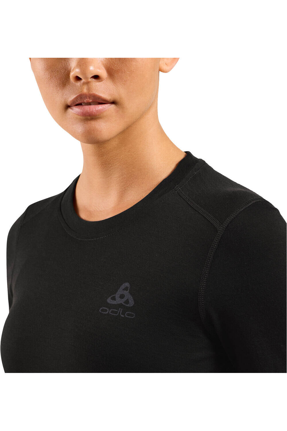 Odlo camiseta térmica manga larga mujer MERINO 160 NEGRO vista detalle