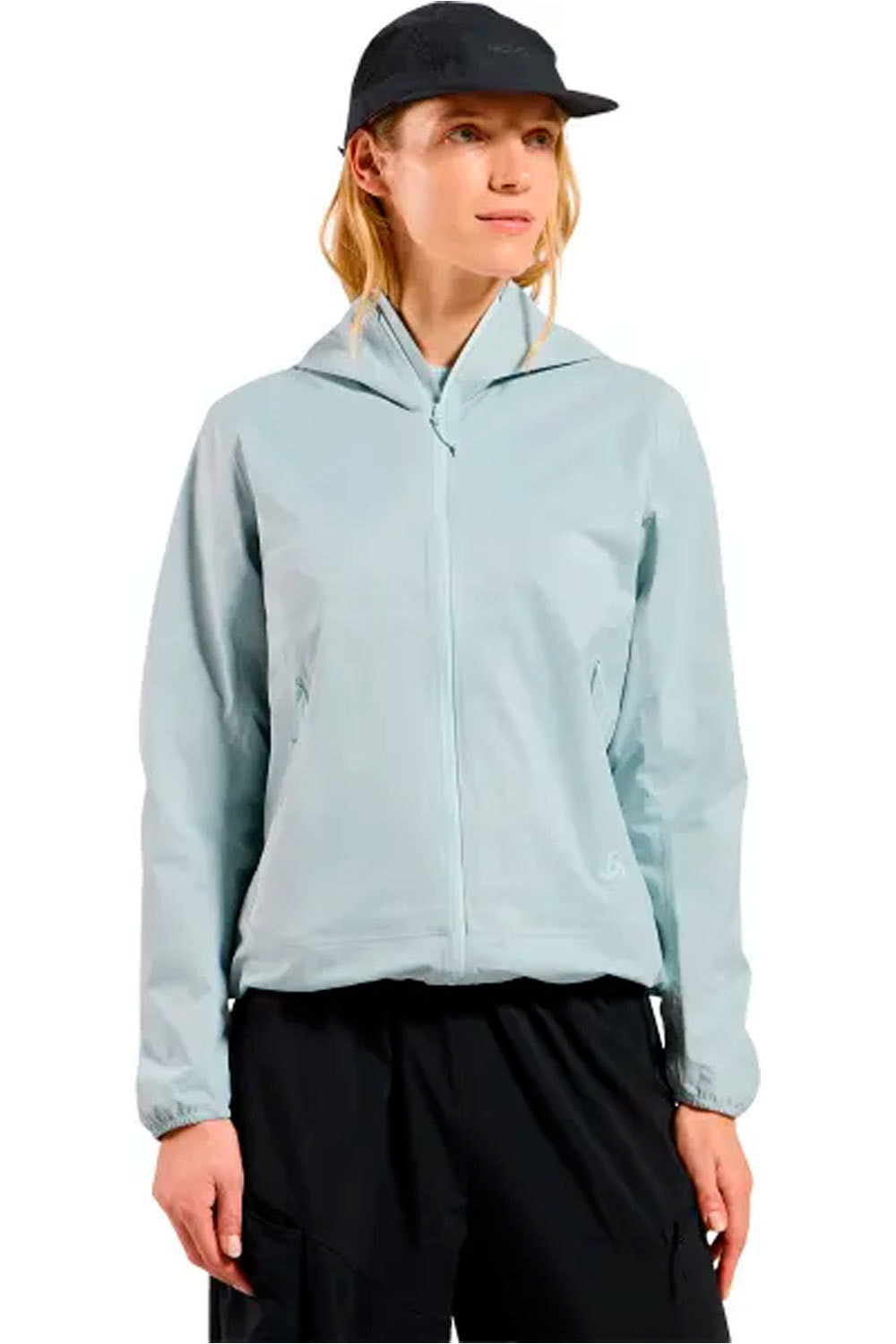 Odlo chaqueta impermeable mujer ESSENTIAL 2.5L WATERPROOF AZUL vista frontal