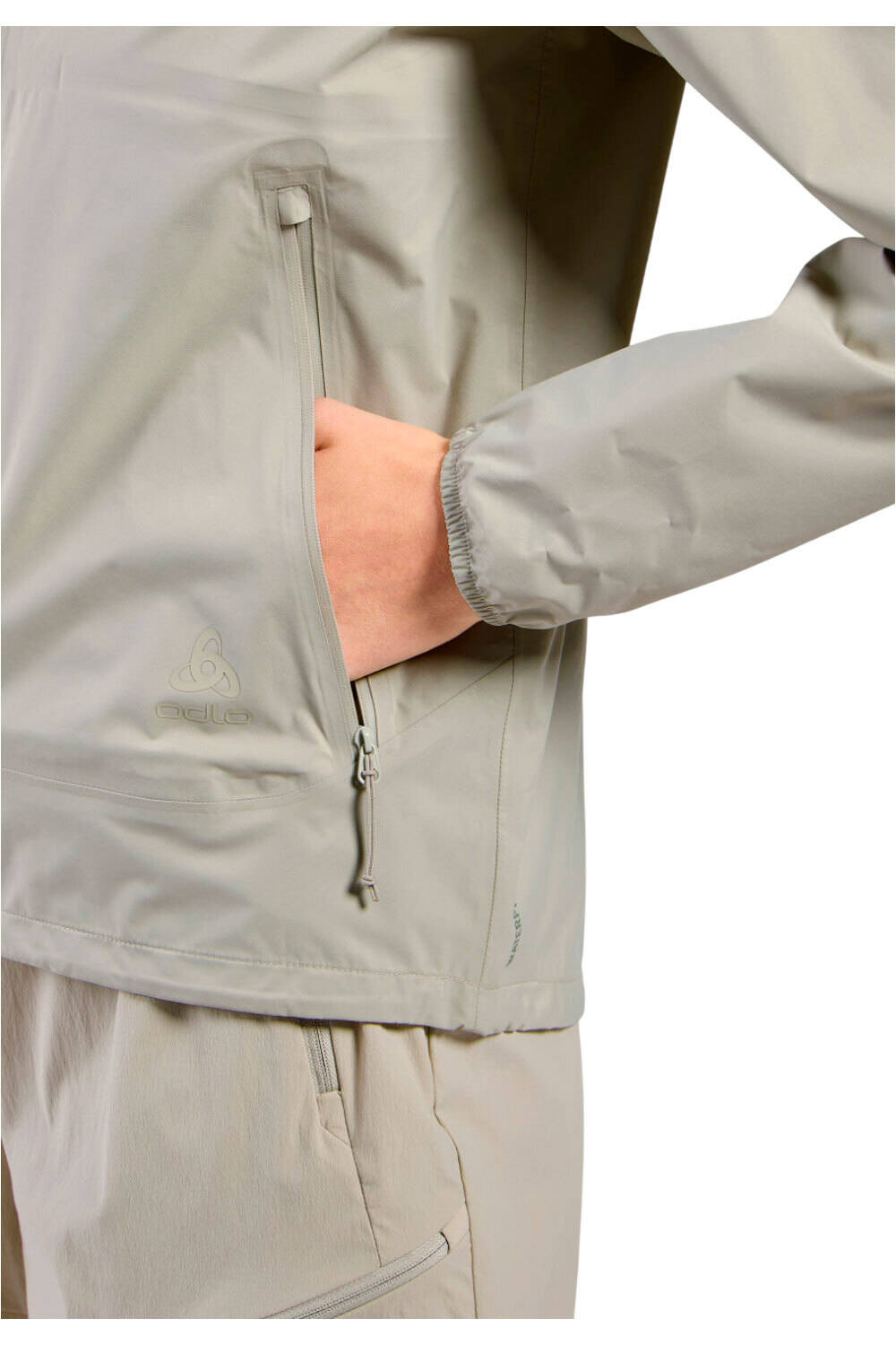 Odlo chaqueta impermeable mujer ESSENTIAL 2.5L WATERPROOF GRIS vista detalle