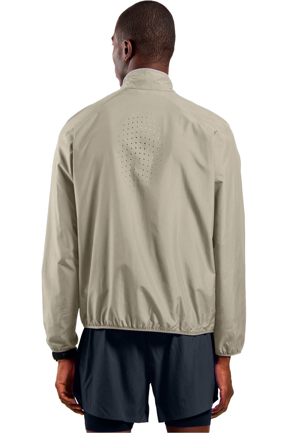 Odlo CHAQUETA RUNNING HOMBRE ESSENTIAL LIGHT GRIS vista trasera