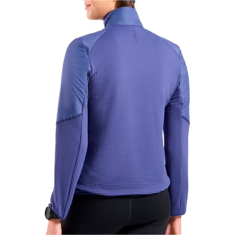 Odlo Chaqueta Running Mujer ESSENTIAL INSULATOR HYBRID AZUL vista trasera