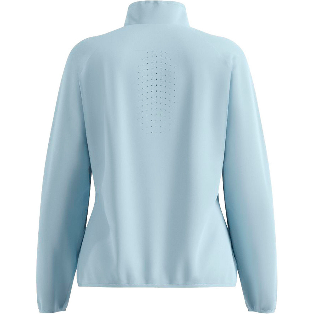 Odlo CHAQUETA RUNNING MUJER ESSENTIAL LIGHT AZUL vista trasera