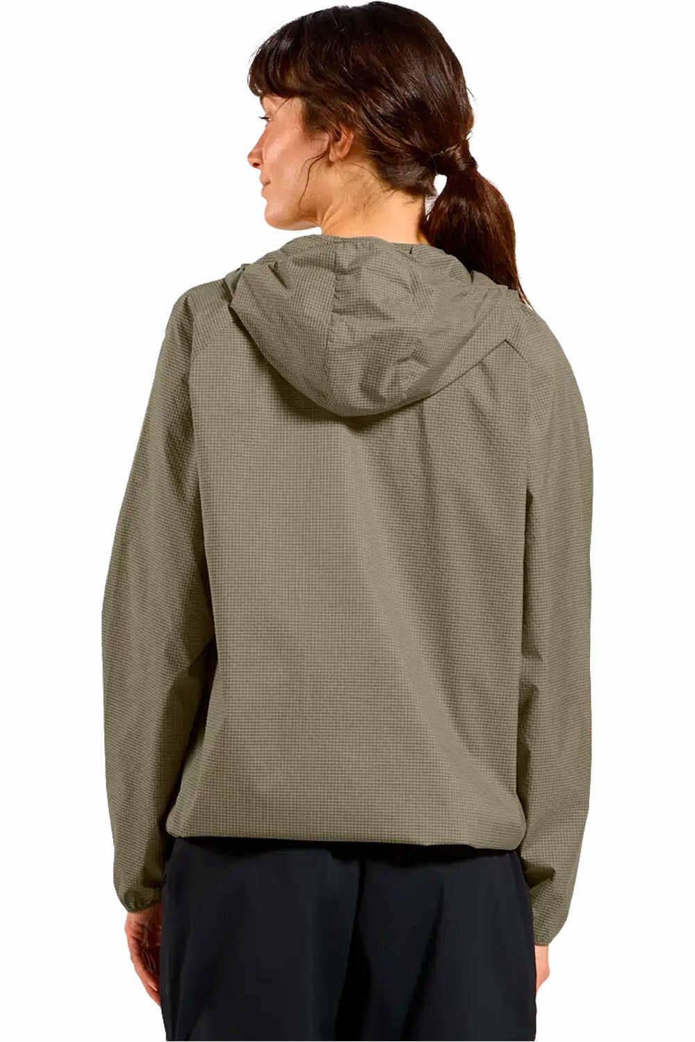 Odlo chaqueta softshell mujer ESSENTIAL GRIS vista trasera