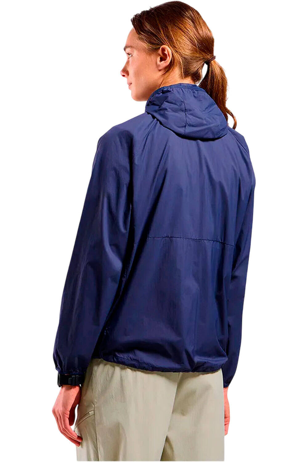 Odlo chaqueta softshell mujer ESSENTIAL WINDBREAKER AZUL vista trasera