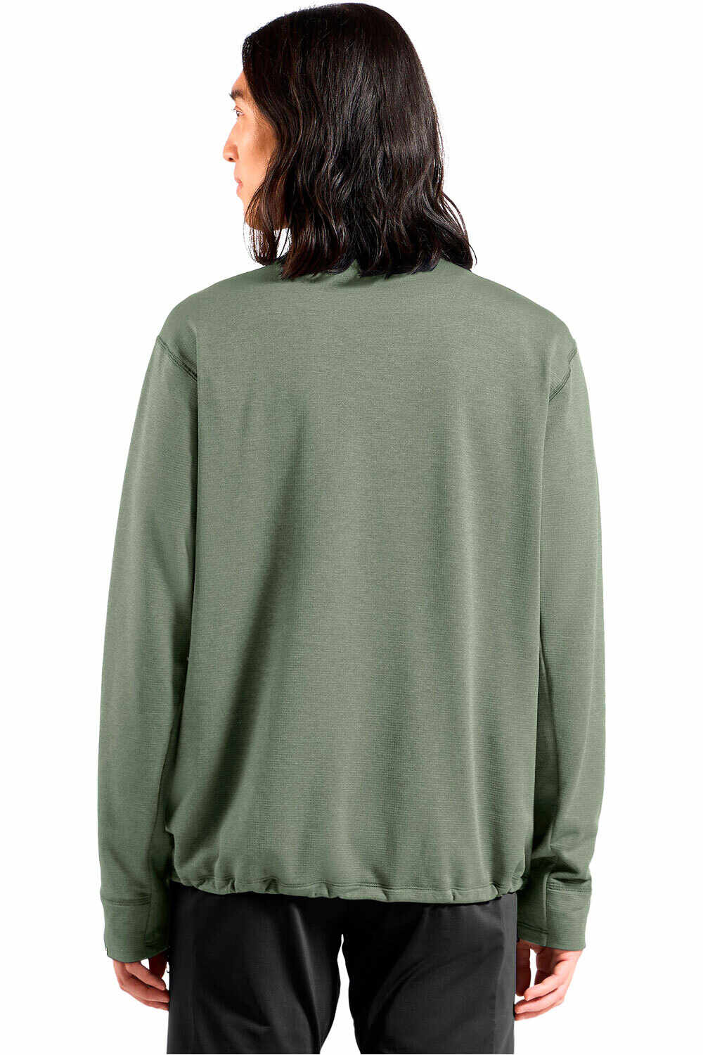 Odlo forro polar hombre GRID FLEECE GRIS vista trasera