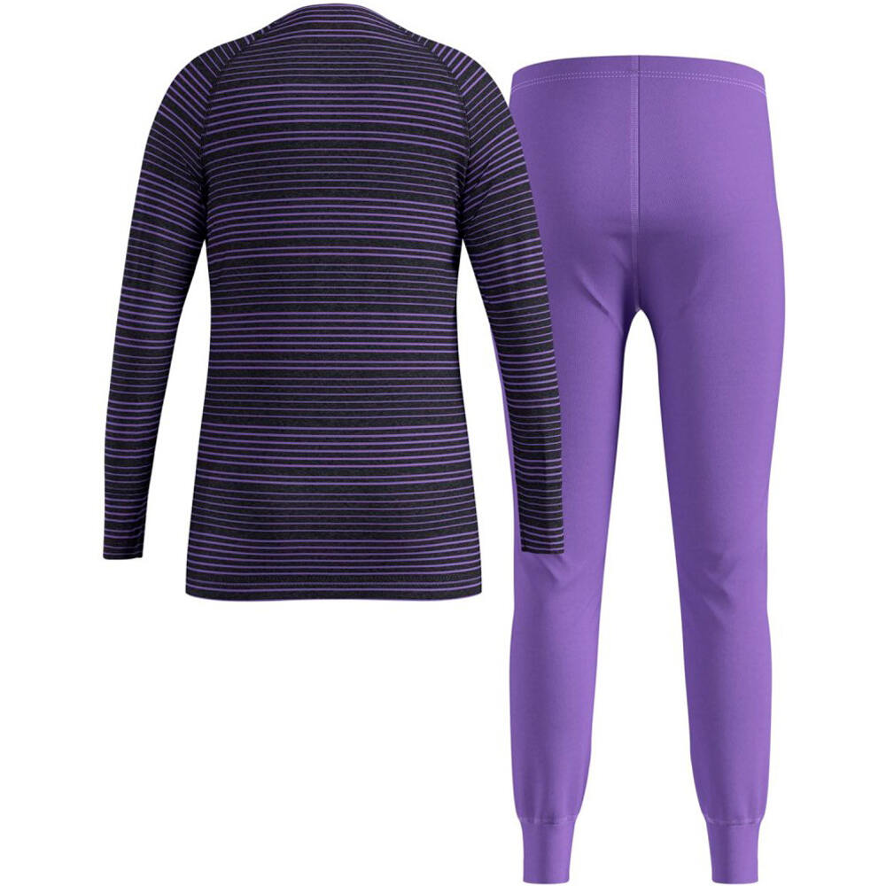 Odlo ropa térmica niño ACTIVE WARM SET MORADO vista trasera