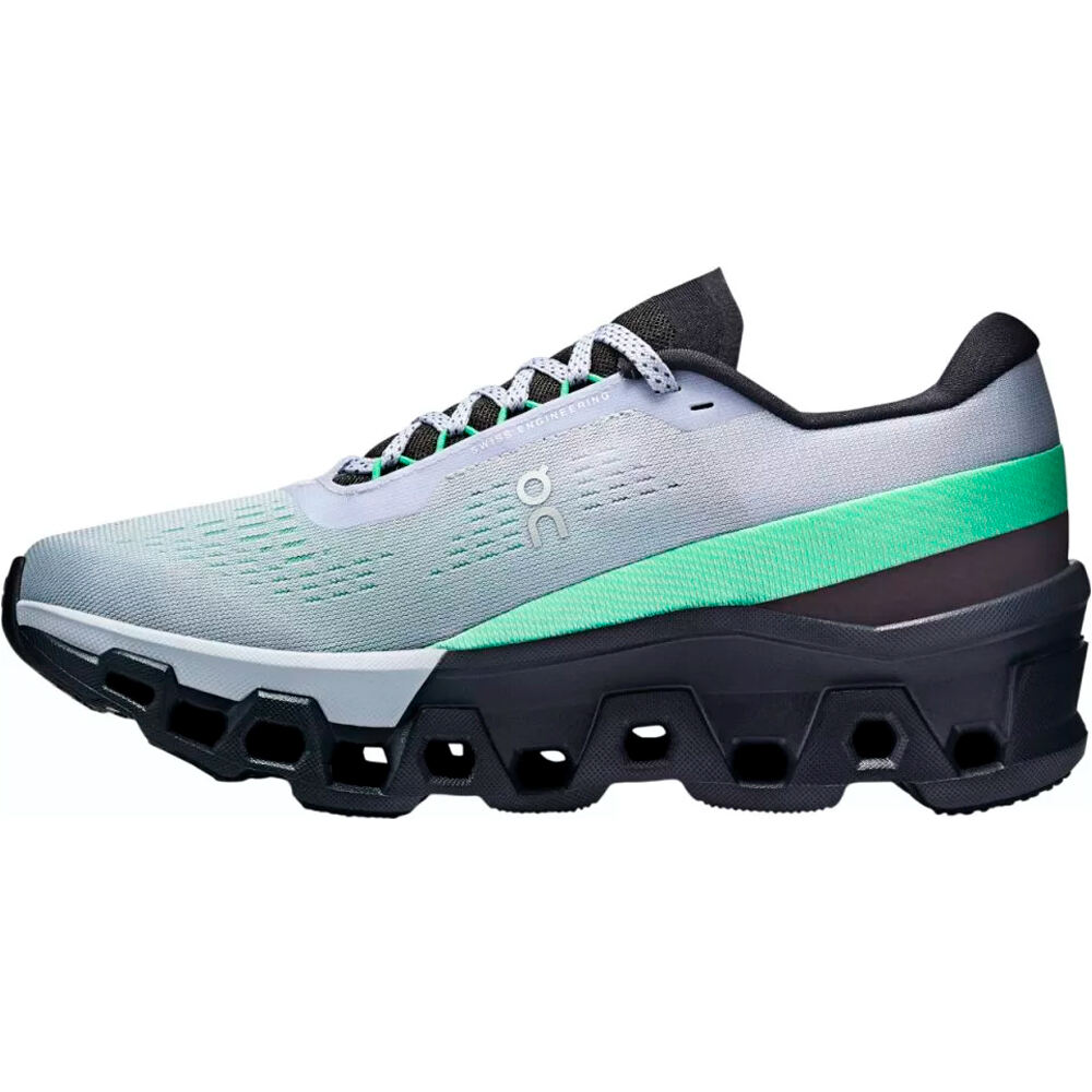 On zapatilla running mujer CLOUDMONSTER 2 NEGRO lateral interior