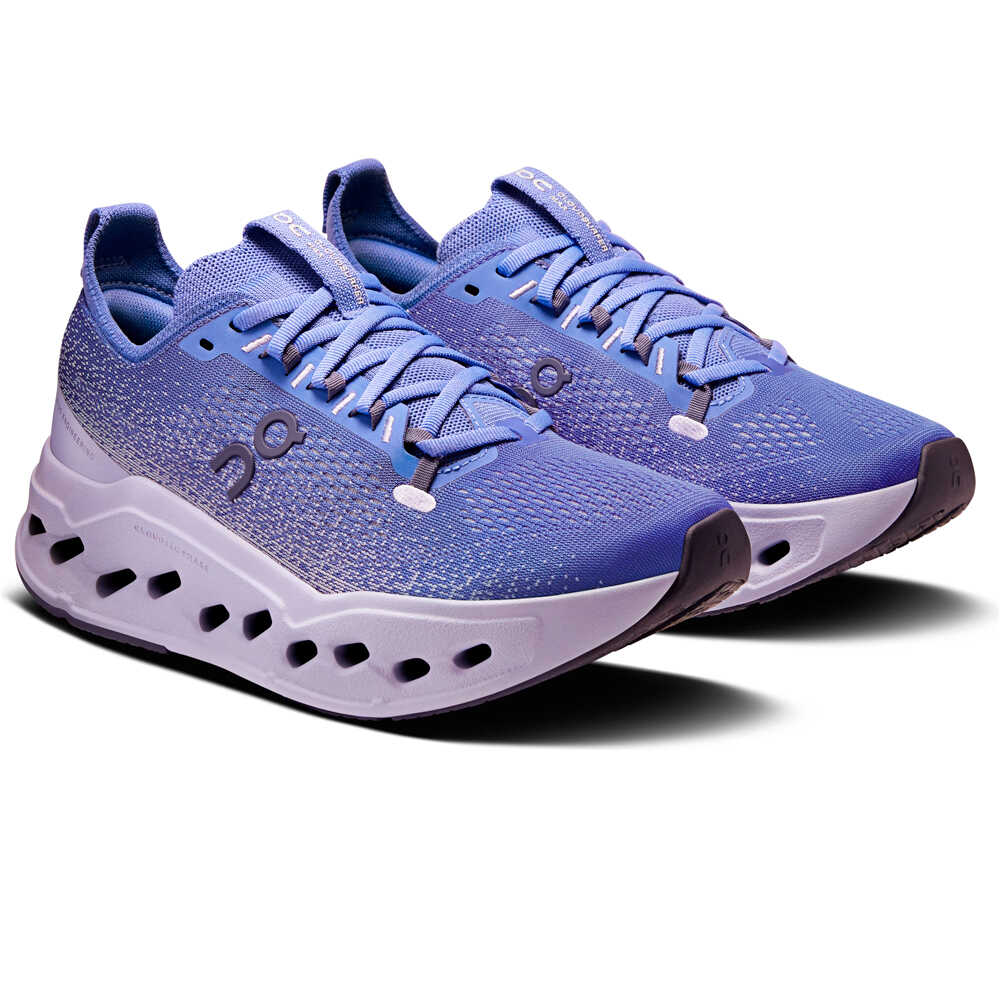 On zapatilla running mujer CLOUDSURFER MAX MORADO lateral interior
