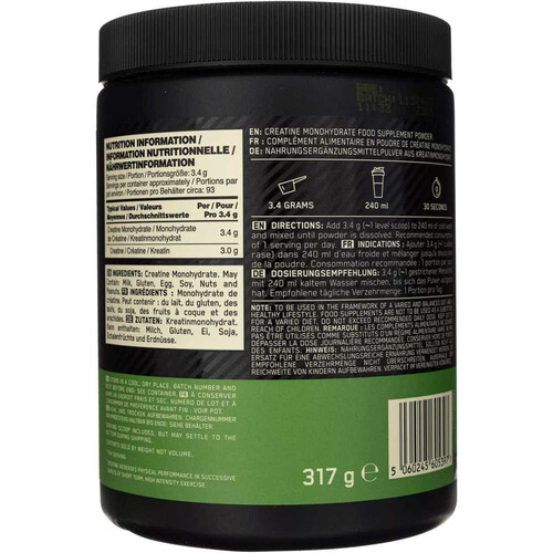 OPTIMUM NUTRITION ON MICRONISED CREATINE POWDER 317G UNFLAVOURED