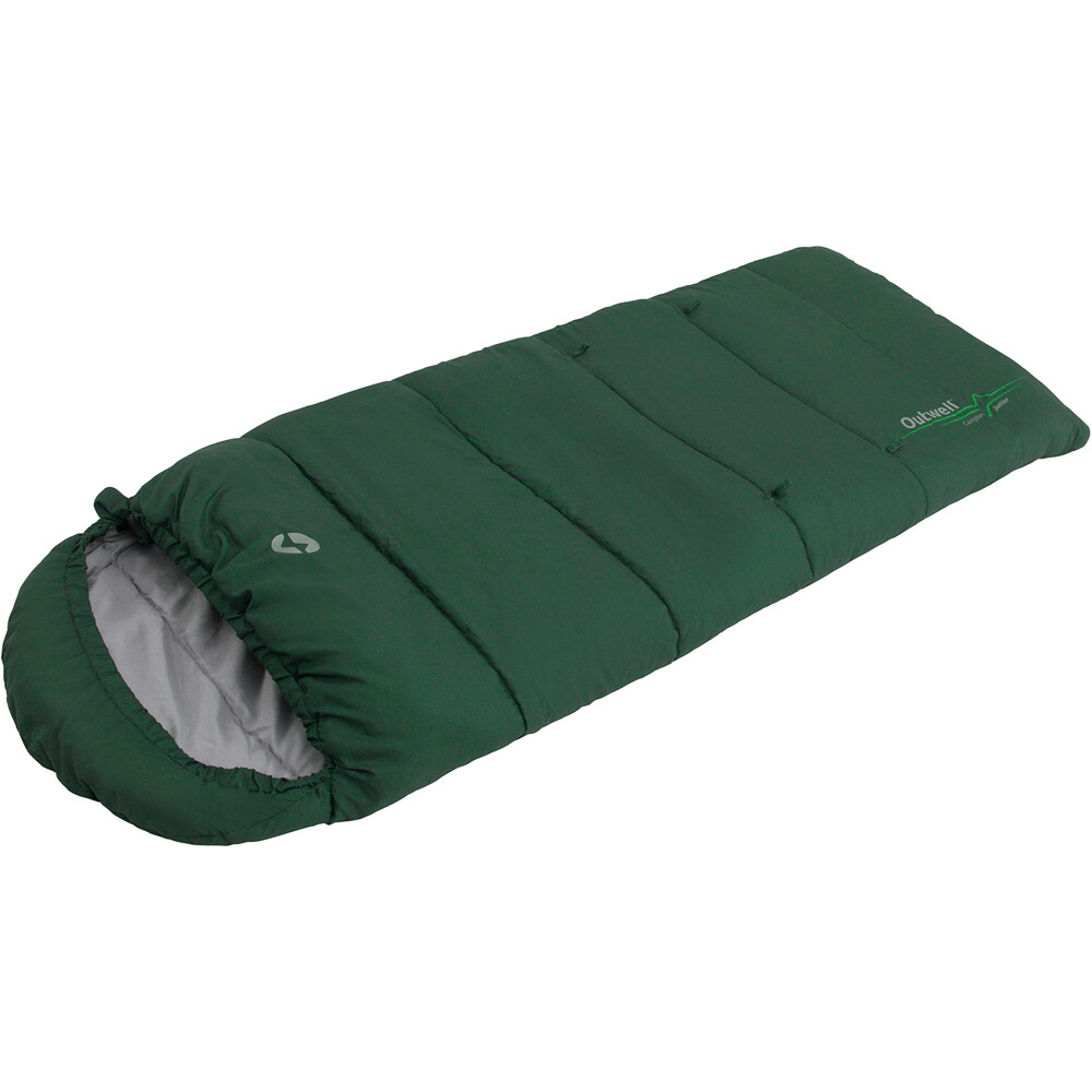 Outwell saco de dormir CAMPION JUNIOR FOREST GREEN VERDE vista frontal