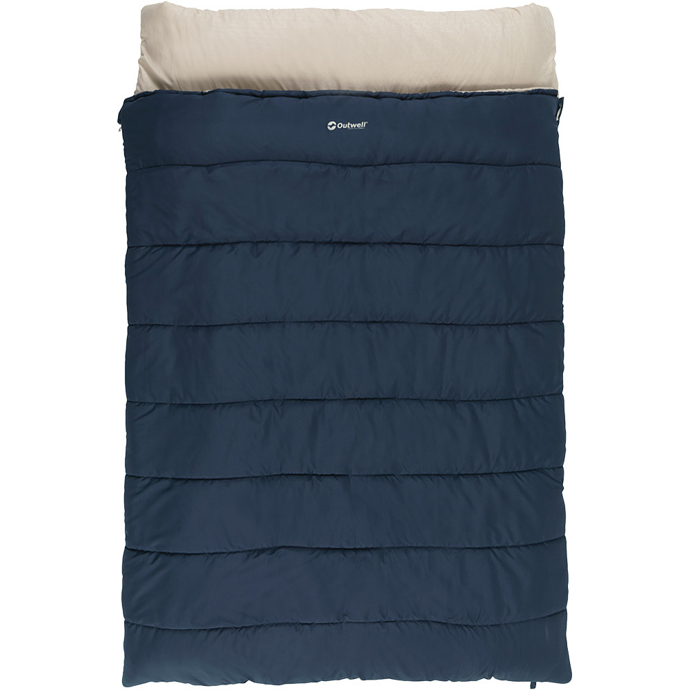 Outwell saco de dormir CONTOUR LUX DOUBLE AZUL vista frontal