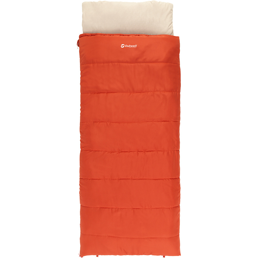 Outwell saco de dormir CONTOUR LUX ROJO vista frontal
