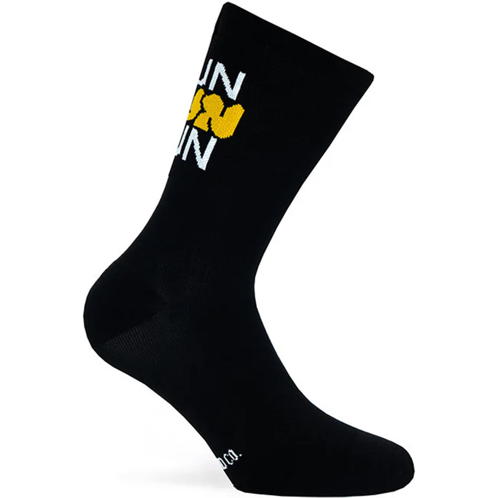 Pacific&Co calcetines running RUN RUN NEGRO vista frontal