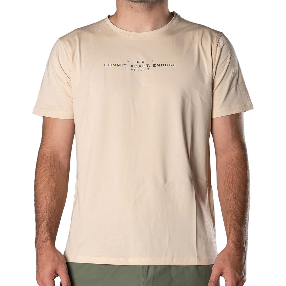 Picsil camiseta fitness hombre ESSENTIALS MARRON vista frontal