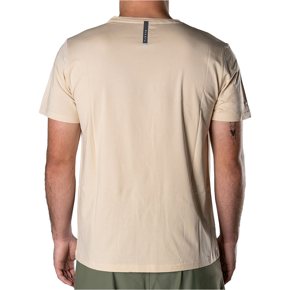 Picsil camiseta fitness hombre ESSENTIALS MARRON vista trasera