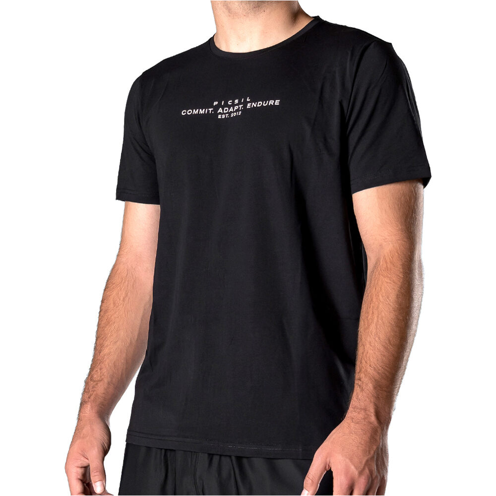 Picsil camiseta fitness hombre ESSENTIALS NEGRO vista detalle