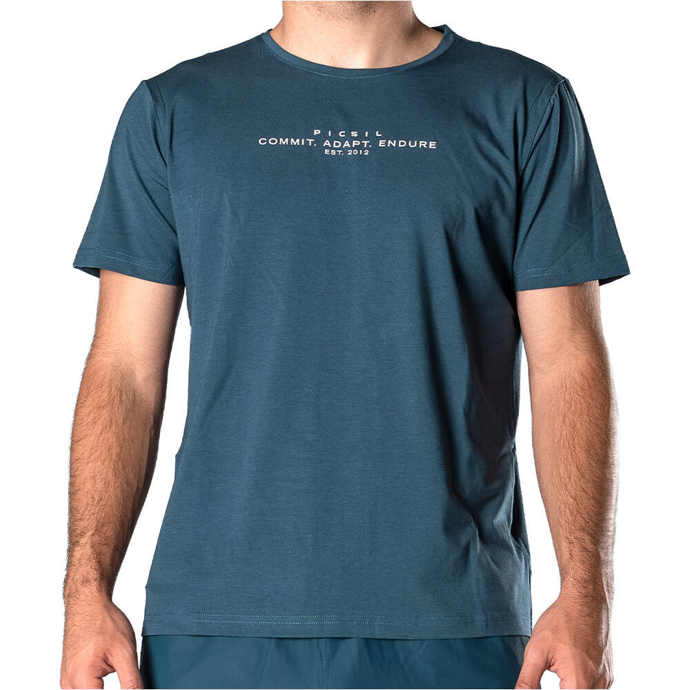 Picsil camiseta fitness hombre ESSENTIALS VERDE vista frontal