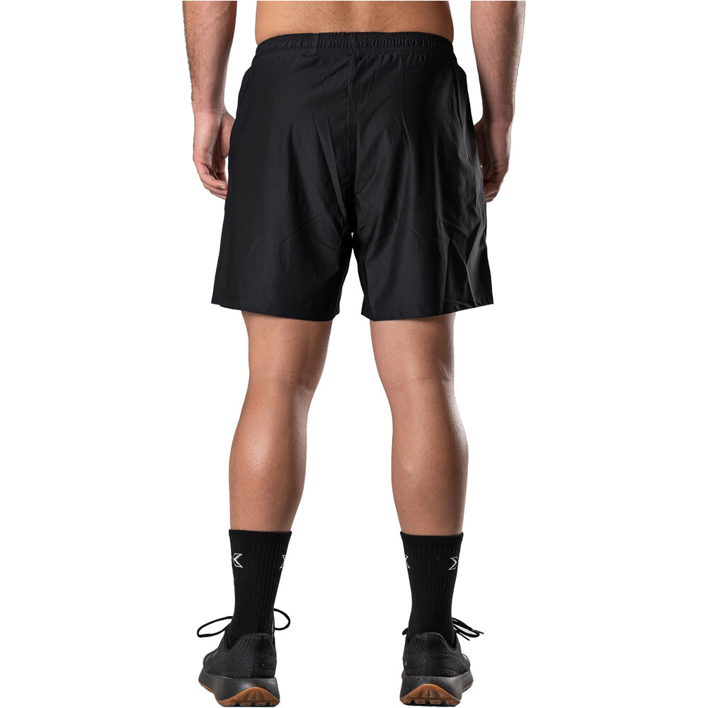 Picsil pantalón corto fitness hombre ESSENTIALS NEGRO vista trasera