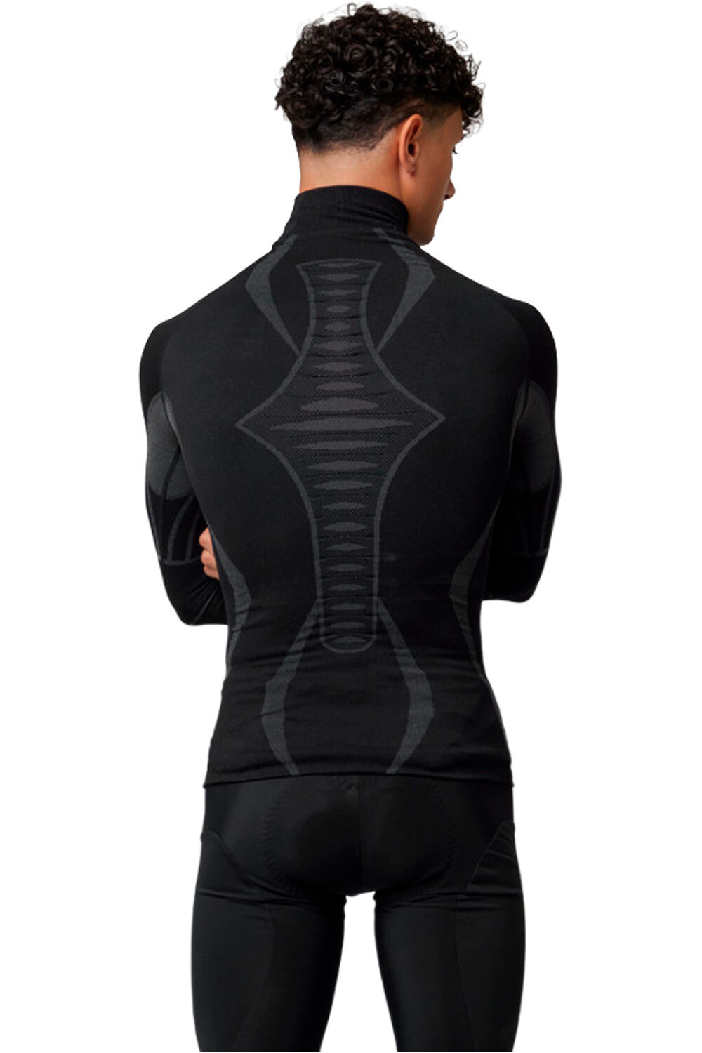 Pissei guantes cortos ciclismo MAGLIA INTIMA SEAMLESS MANICA LUNGA ALAA NE NEGRO vista trasera