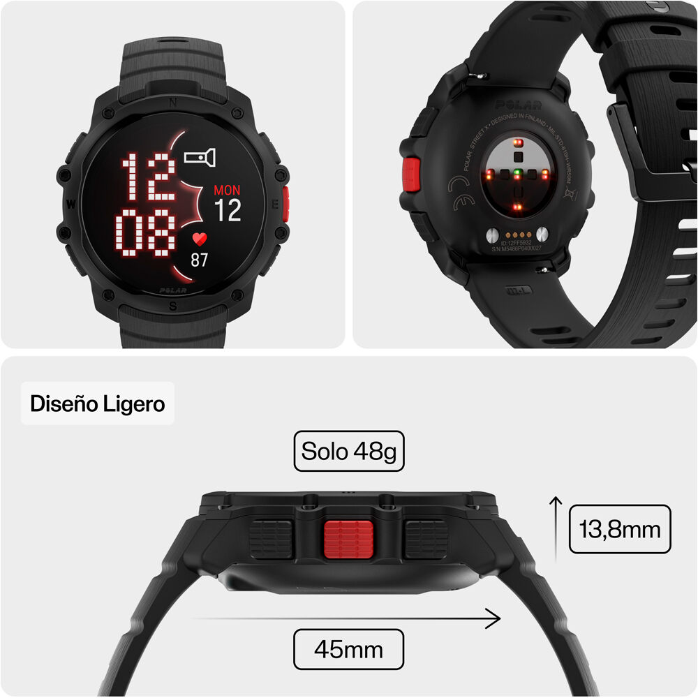 Polar pulsómetros con gps STREET X BLK S-L  13