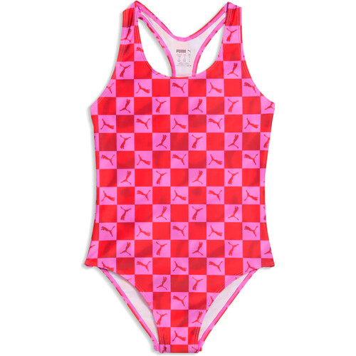 Puma bañador natación niña PRINTED CAT SWIMSUIT 1P ROSA