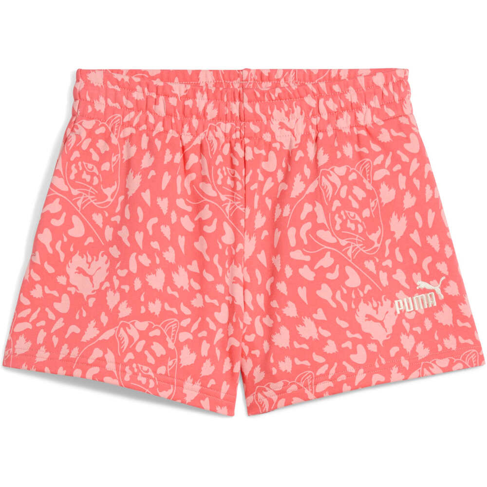 Puma bermuda niña FLAMING LOVE ALL OVER PRINT NARANJA vista detalle
