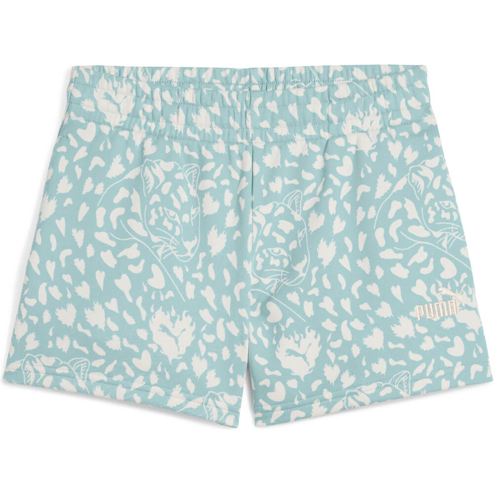 Puma bermuda niña FLAMING LOVE ALL OVER PRINT VERDE vista detalle