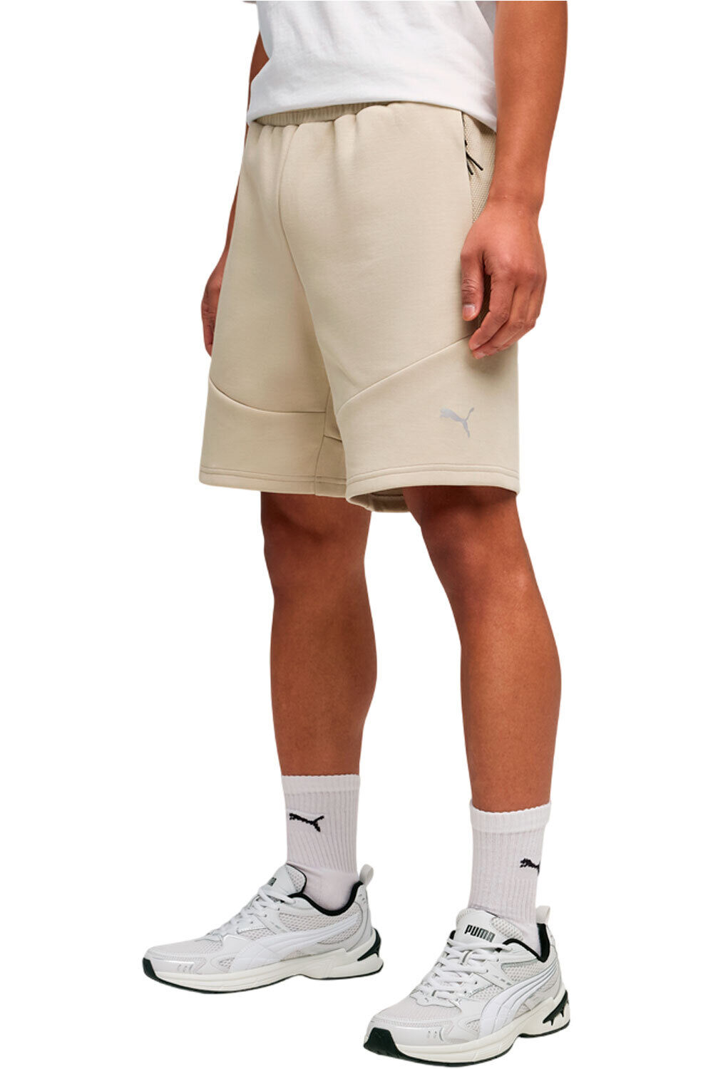 Puma bermudas hombre EVOSTRIPE MARRON vista frontal