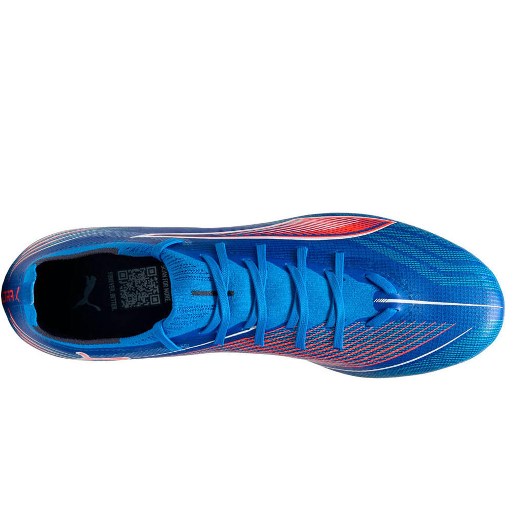 Puma botas de futbol cesped artificial ULTRA 6 MATCH MG AZUL vista superior