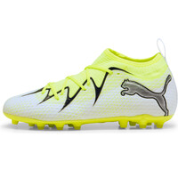 Puma botas de futbol niño cesped artificial FUTURE 10 MATCH MG JR BLAM BLANCO lateral exterior