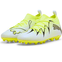 Puma botas de futbol niño cesped artificial FUTURE 10 MATCH MG JR BLAM BLANCO lateral interior