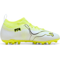 Puma botas de futbol niño cesped artificial FUTURE 10 MATCH MG JR BLAM BLANCO puntera