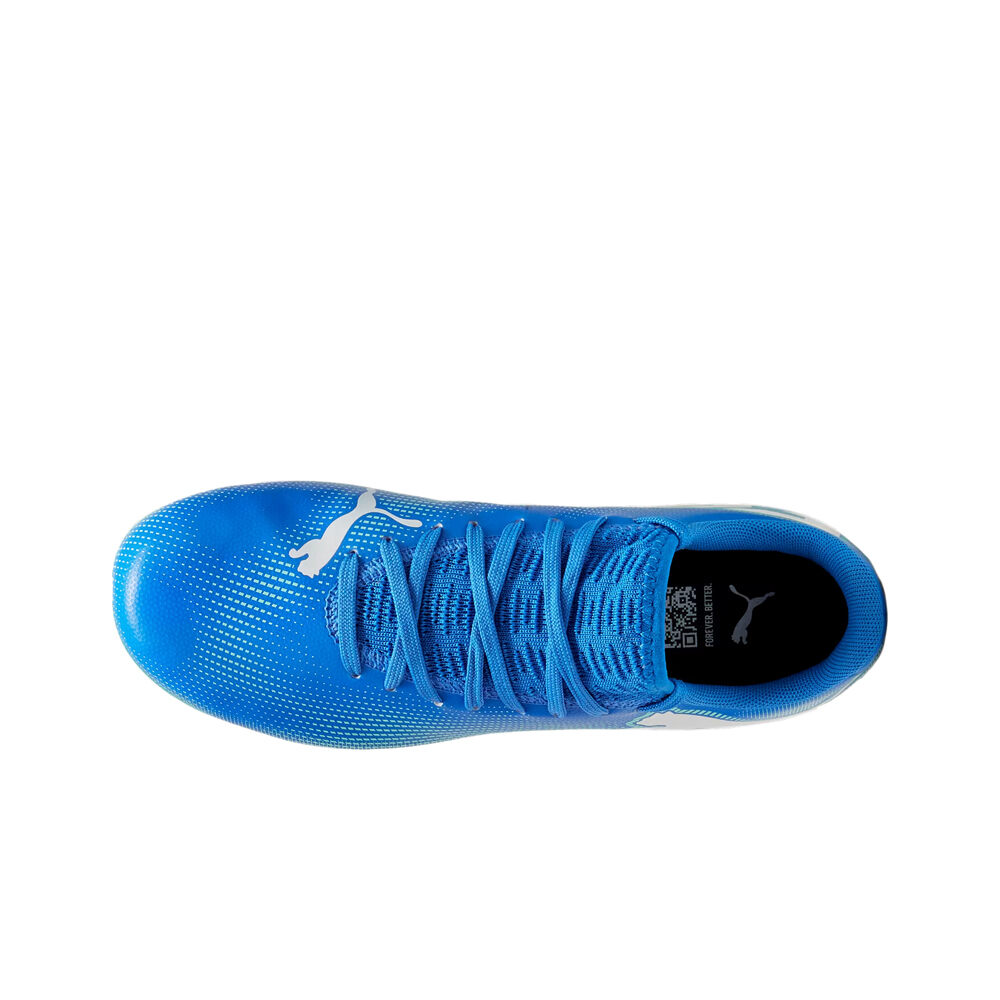 Puma botas de futbol niño cesped artificial FUTURE 7 PLAY MG AZUL vista superior