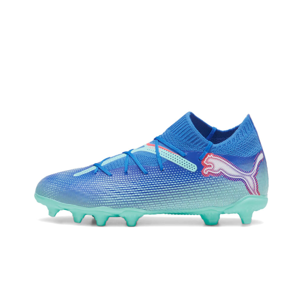 Puma botas de futbol niño cesped artificial FUTURE 7 PRO FG/AG AZUL lateral exterior