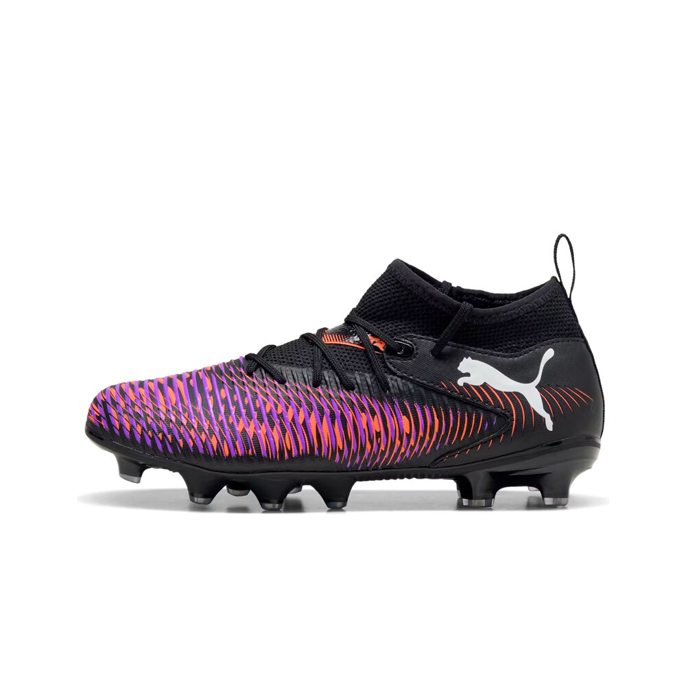 Puma botas de futbol niño cesped artificial FUTURE 8 MATCH FG/AG NEGRO lateral exterior